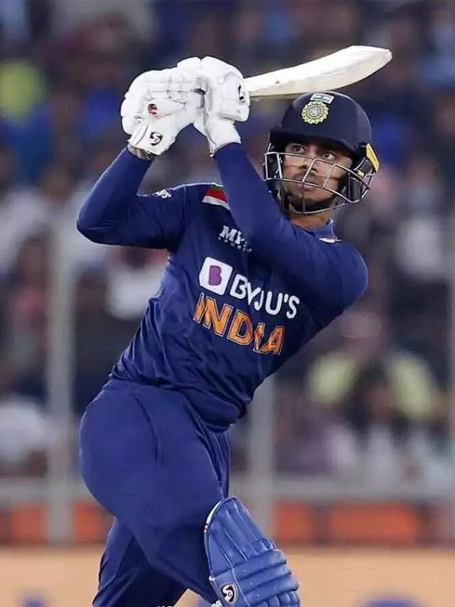 Ishan Kishan in action against Bangladesh in the third ODI on December 10, 2022. He is hitting a bowl at full length